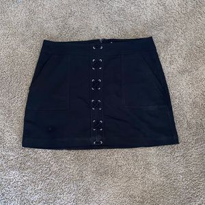 Express black lace up mini skirt